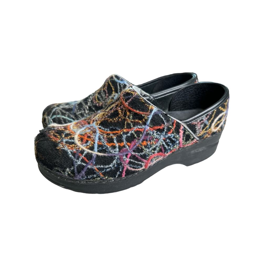 Dansko Confetti Wool Yarn Professional Comfort Clogs sz 38 EU 5.5 US